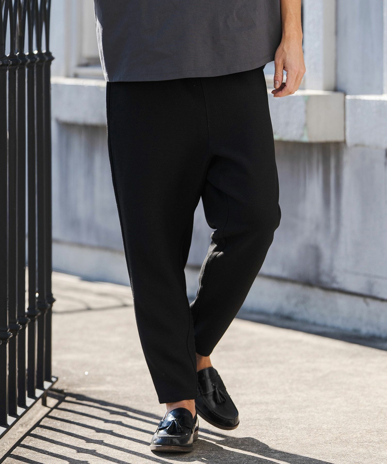 CAMBIO(カンビオ)】Herringbone Jacquard Tapered Ankle Pants