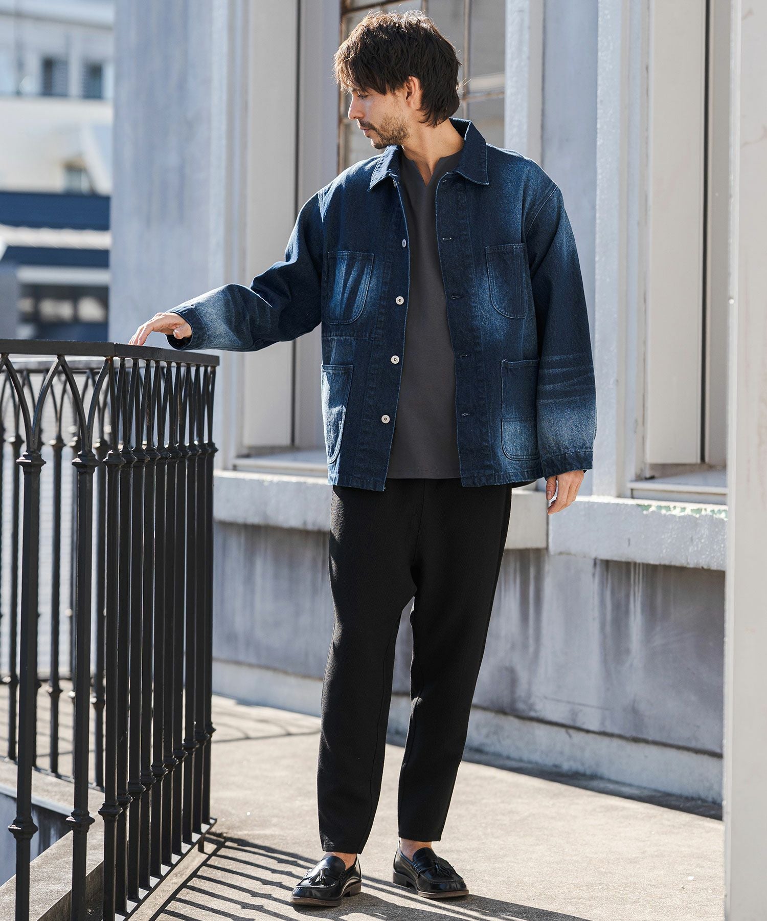 CAMBIO(カンビオ)】Herringbone Jacquard Tapered Ankle Pants