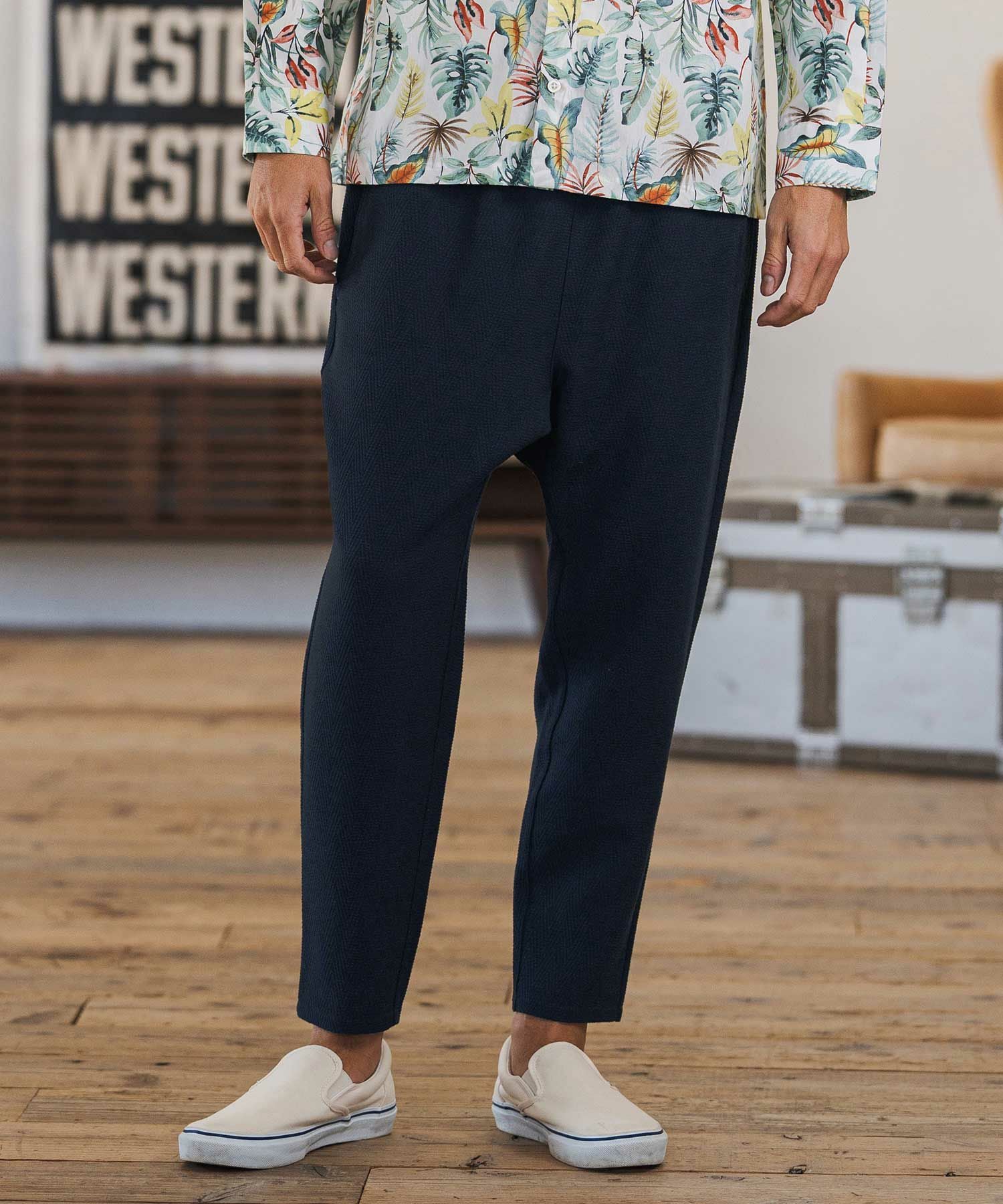 CAMBIO(カンビオ)】Herringbone Jacquard Tapered Ankle Pants