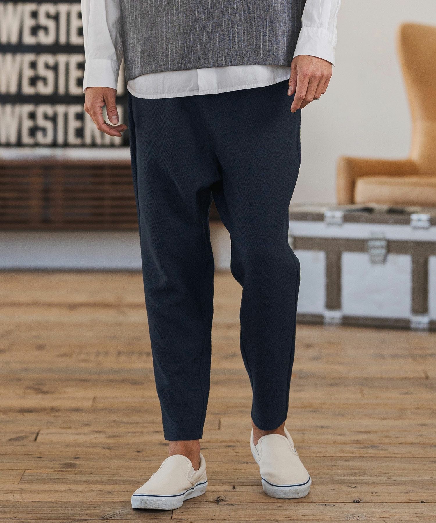 CAMBIO(カンビオ)】Herringbone Jacquard Tapered Ankle Pants CAMBIO(カンビオ)】Herringbone Jacquard Tapered Ankle Pants