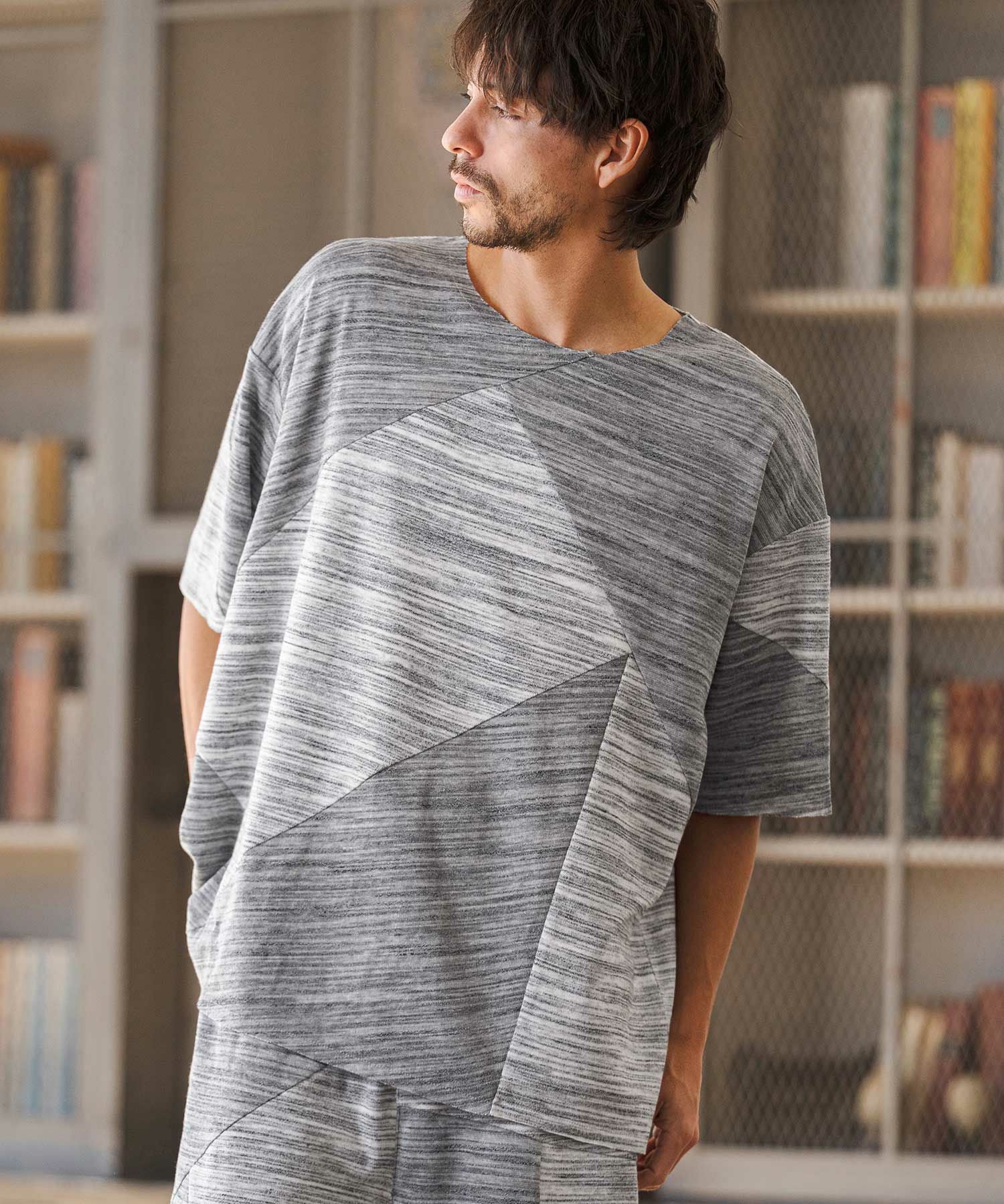50%OFF【CAMBIO(カンビオ)】Crazy Pattern Pile Short Sleeve Tee