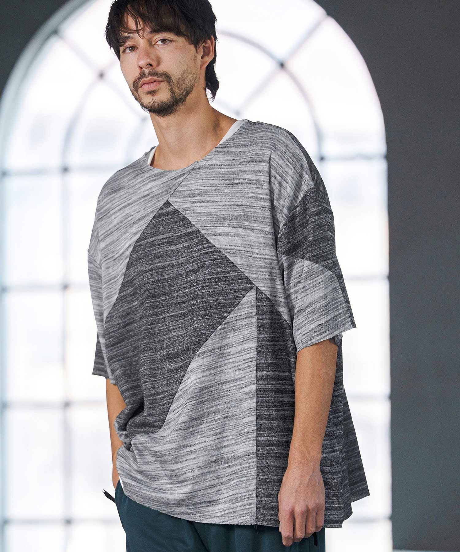 50%OFF【CAMBIO(カンビオ)】Crazy Pattern Pile Short Sleeve Tee
