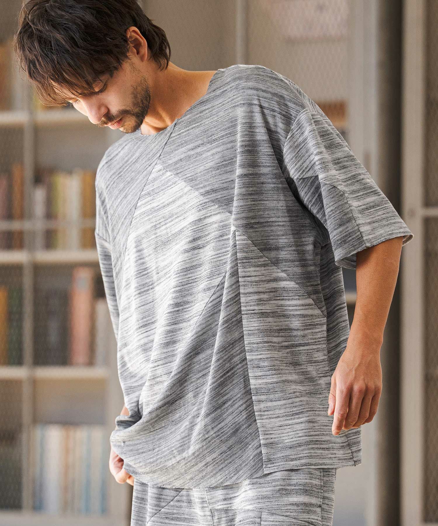 CAMBIO クレイジーパターン 半袖シャツ 50%OFF【CAMBIO(カンビオ)】Crazy Pattern Pile Short Sleeve Tee