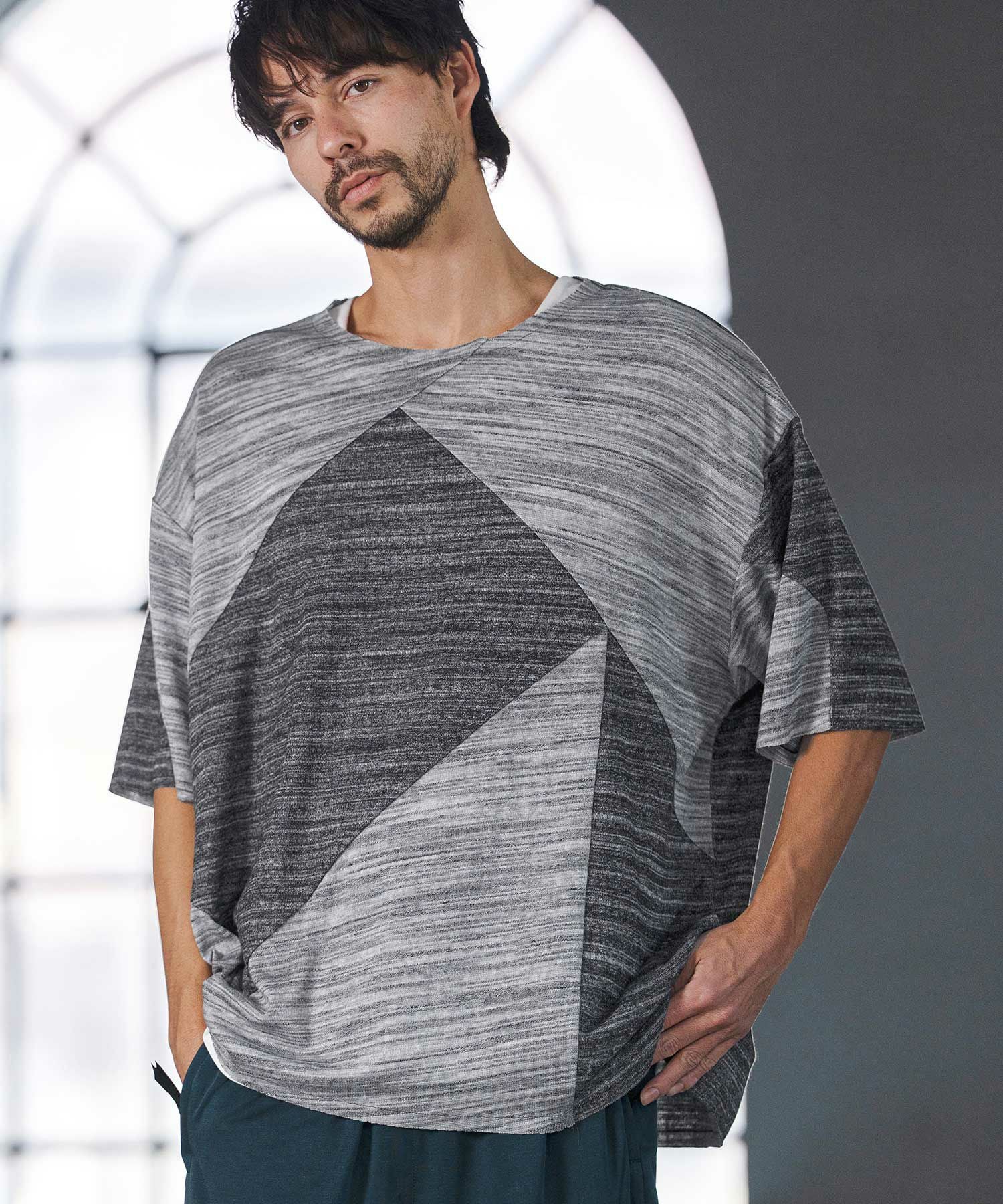 50%OFF【CAMBIO(カンビオ)】Crazy Pattern Pile Short Sleeve Tee