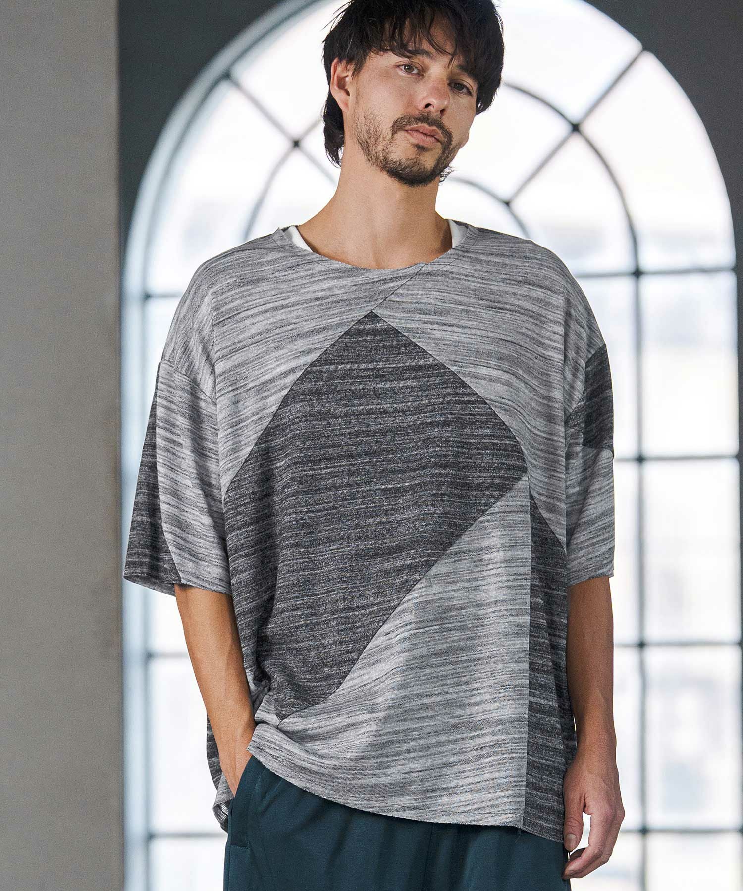 50%OFF【CAMBIO(カンビオ)】Crazy Pattern Pile Short Sleeve Tee