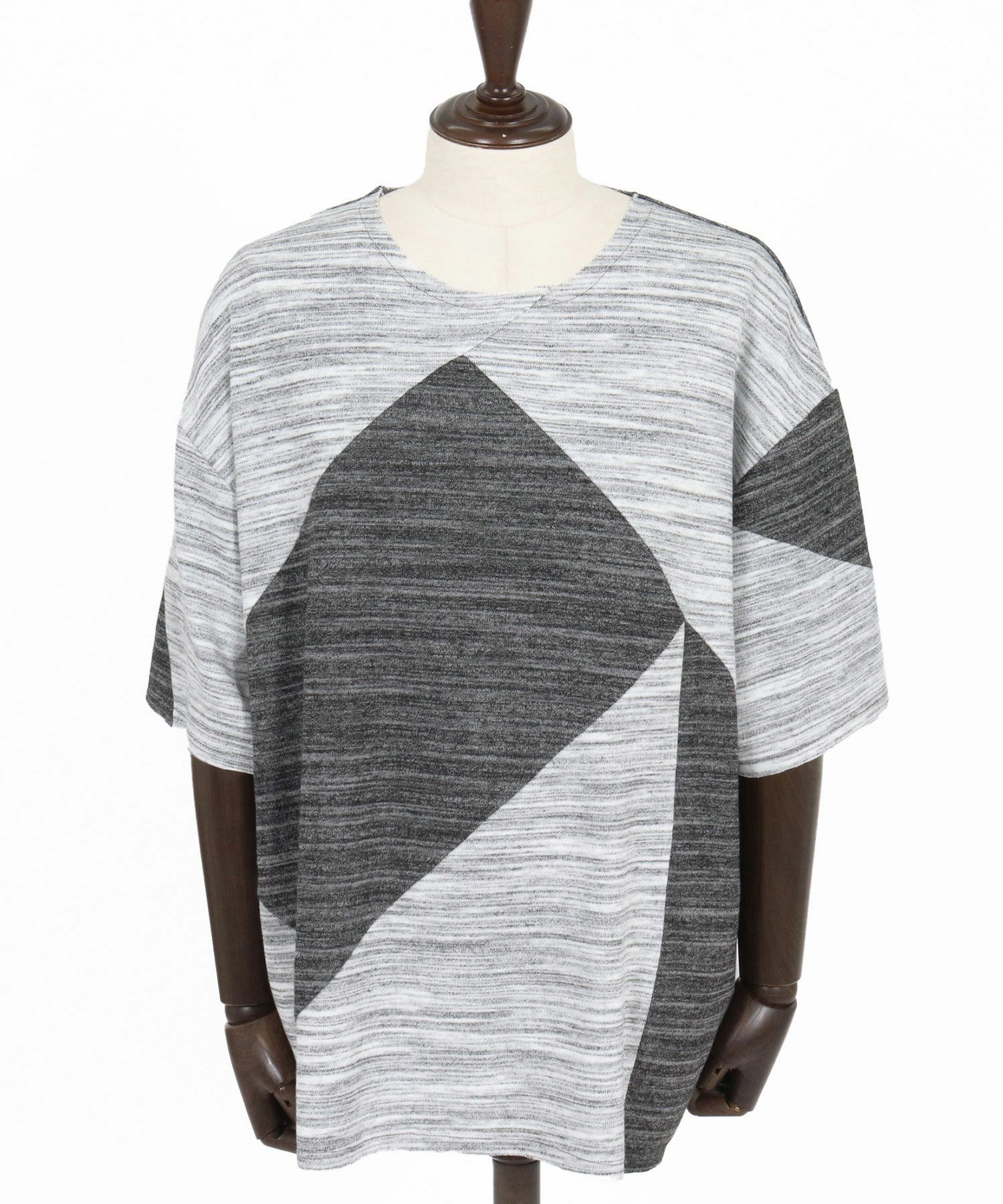 50%OFF【CAMBIO(カンビオ)】Crazy Pattern Pile Short Sleeve Tee