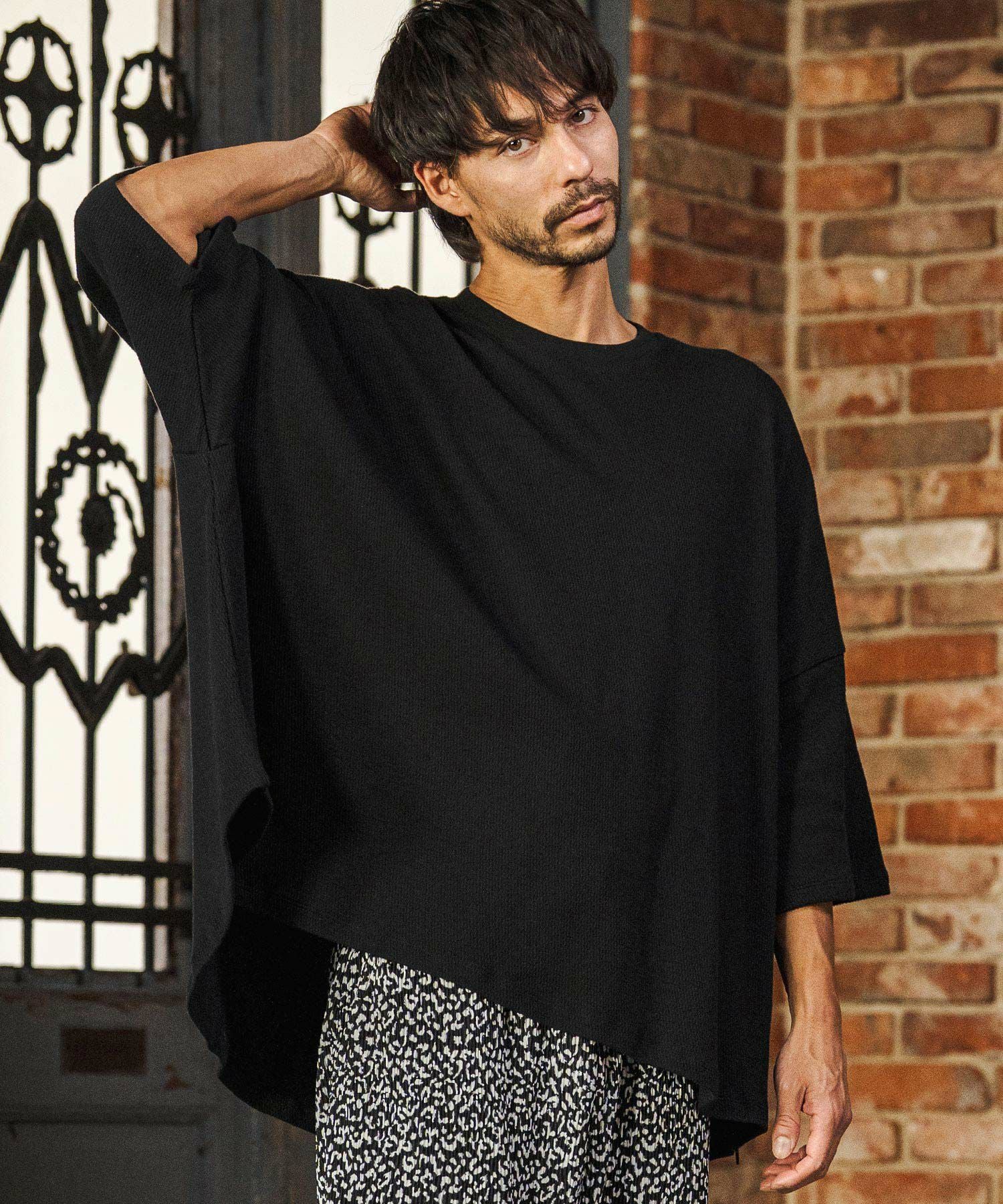 CAMBIO(カンビオ)】Honeycomb Waffle Over Size Tee オーバー