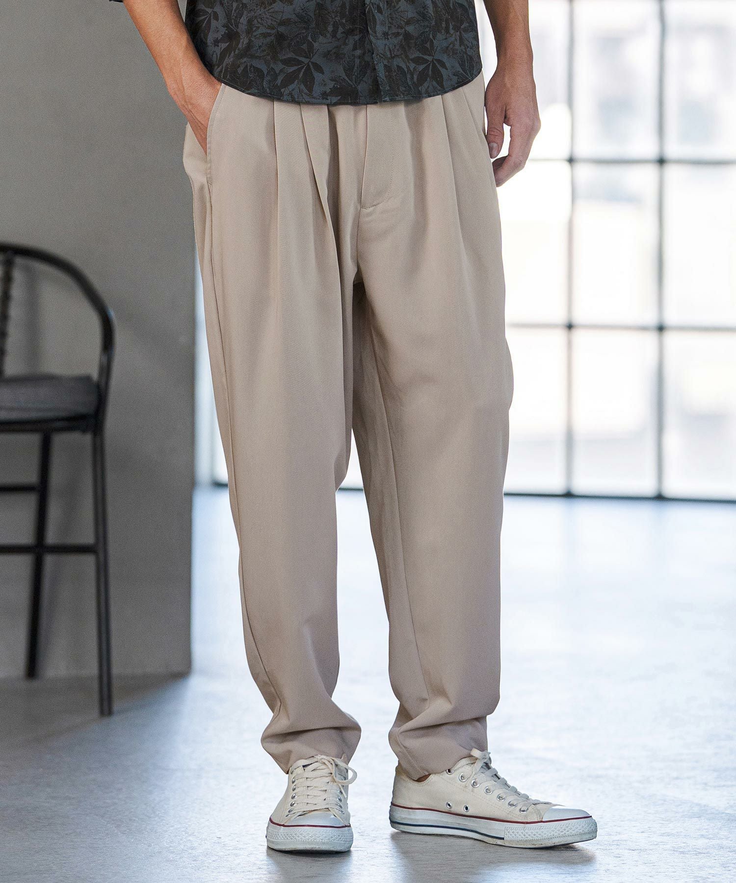 MASTER&Co. 新品　未使用　タグ付き　ラップパンツ　チノパン　変形 CAMBIO(カンビオ)】Slacks Fabric Tapered Pants スラックスパンツ