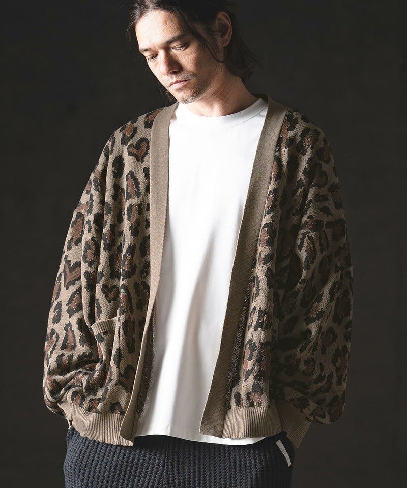 GLIMCLAP(グリムクラップ)】Leopard Jacquard Knit Cardigan ニット 