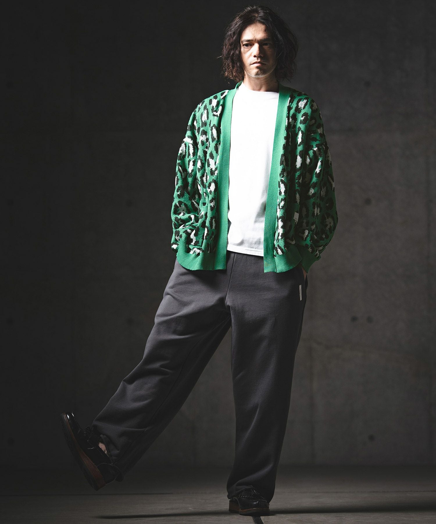 GLIMCLAP(グリムクラップ)】Leopard Jacquard Knit Cardigan ニット