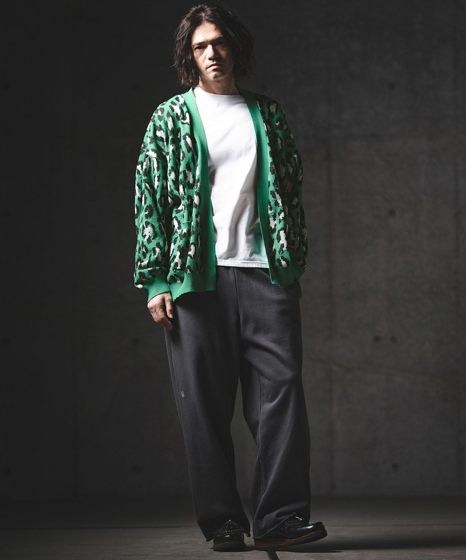 GLIMCLAP(グリムクラップ)】Leopard Jacquard Knit Cardigan ニット