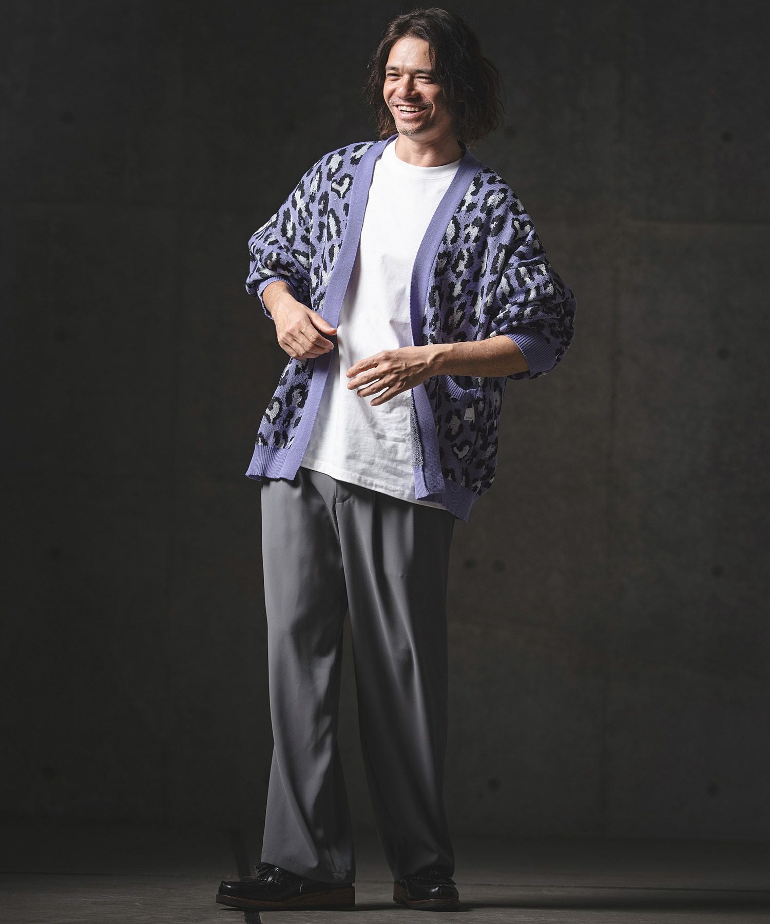 GLIMCLAP(グリムクラップ)】Leopard Jacquard Knit Cardigan ニット
