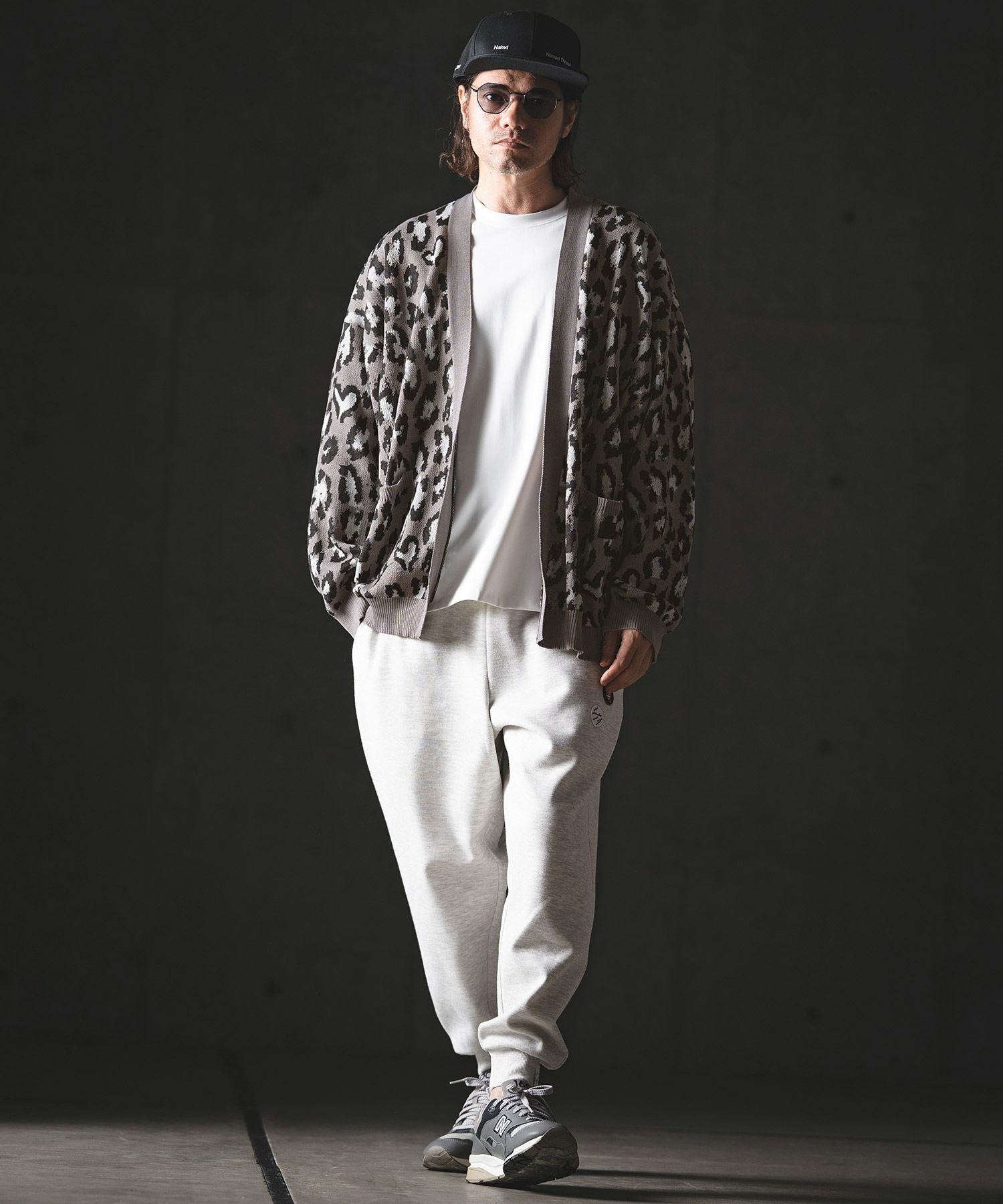 【ラリン】GIamLips ストライプ クロップド カーディガン GLIMCLAP(グリムクラップ)】Leopard Jacquard Knit Cardigan ニット
