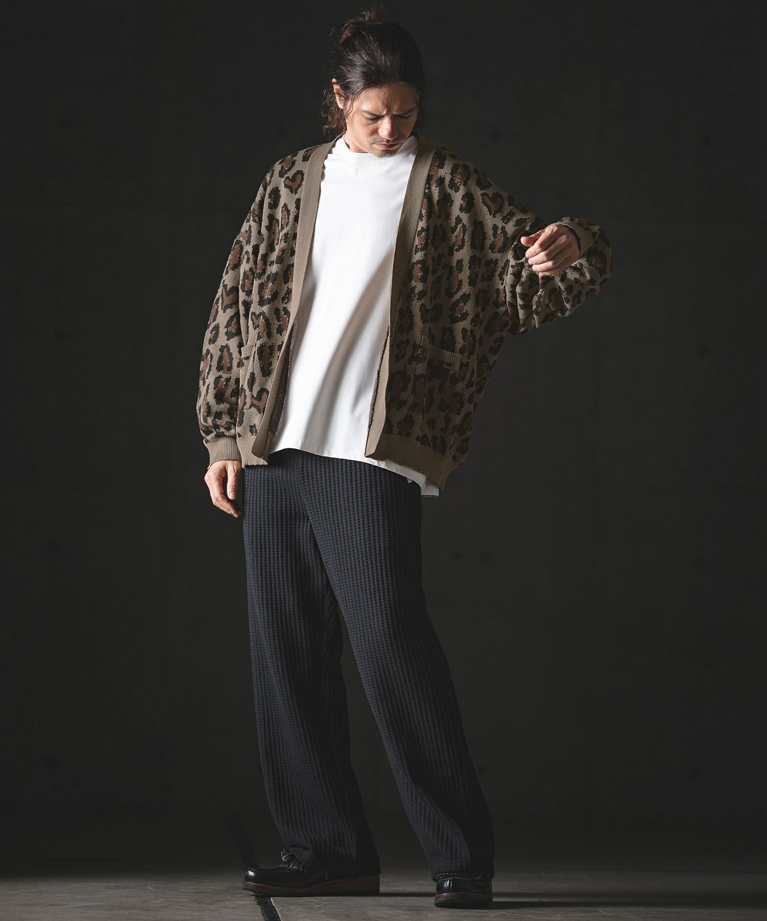 GLIMCLAP(グリムクラップ)】Leopard Jacquard Knit Cardigan ニット
