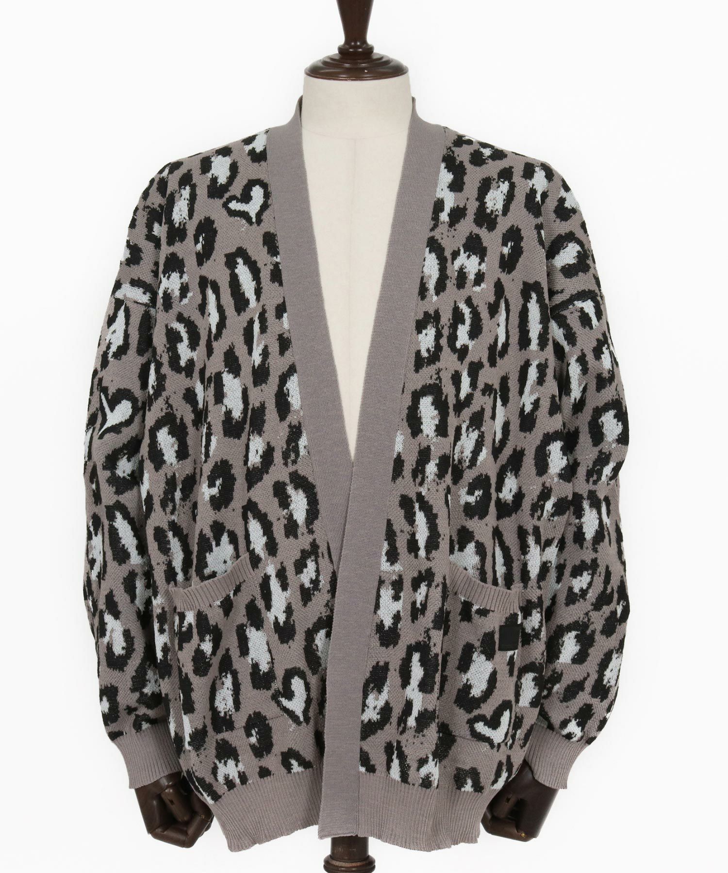 GLIMCLAP(グリムクラップ)】Leopard Jacquard Knit Cardigan ニット