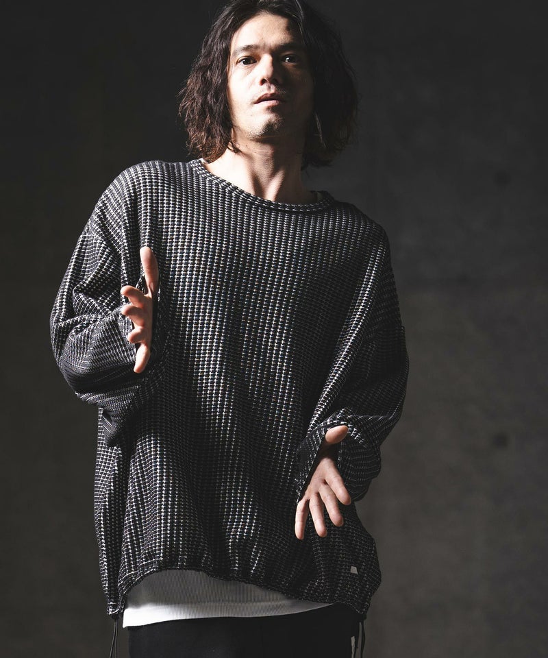 GLIMCLAP(グリムクラップ)】Big Waffle Oversized Long Sleeve T-Shirt 