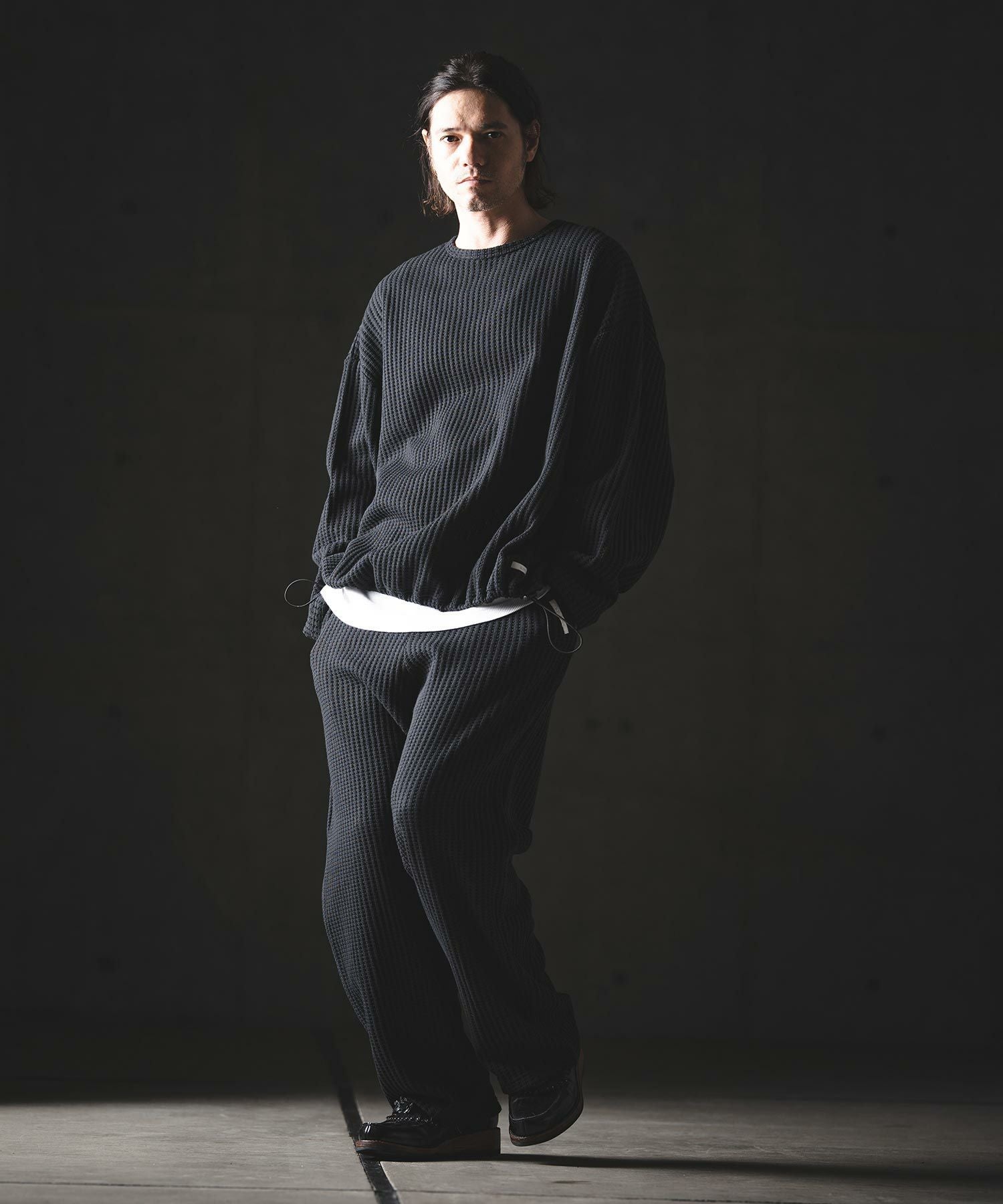 GLIMCLAP(グリムクラップ)】Big Waffle Oversized Long Sleeve T-Shirt