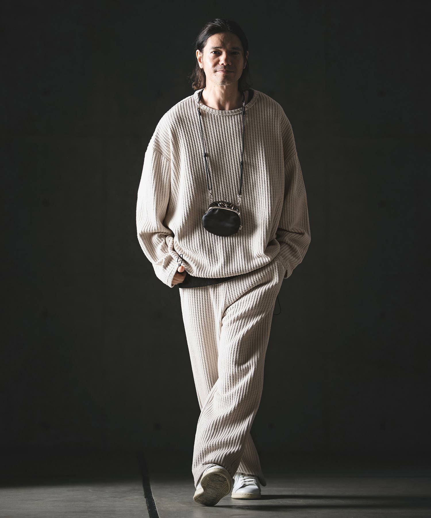 GLIMCLAP(グリムクラップ)】Big Waffle Oversized Long Sleeve T-Shirt