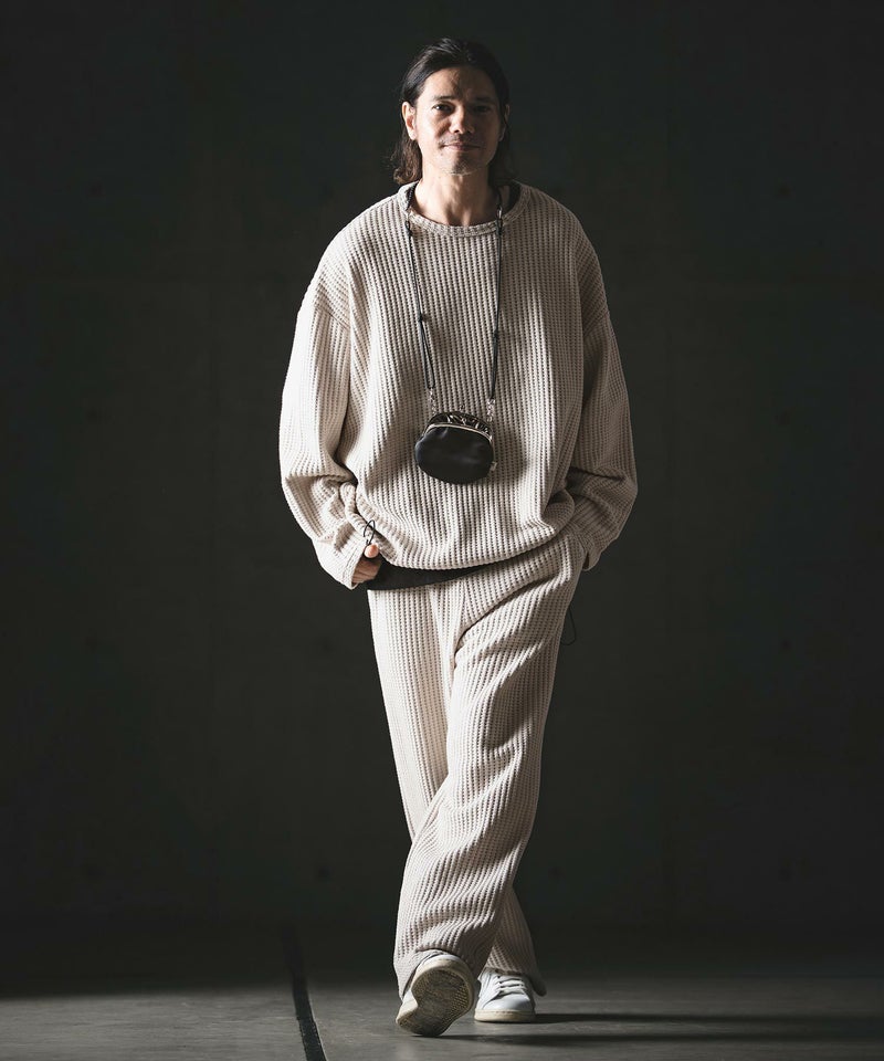 GLIMCLAP(グリムクラップ)】Big Waffle Oversized Long Sleeve T-Shirt 