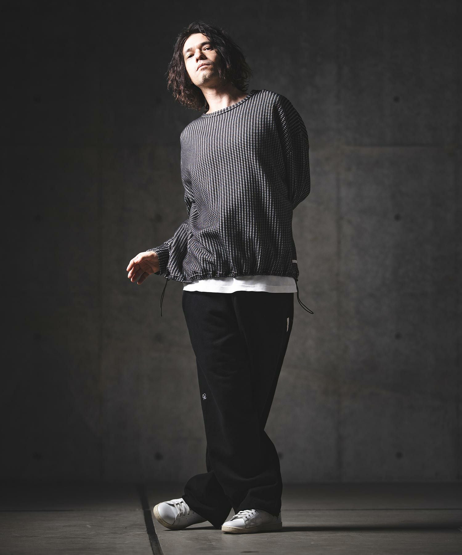GLIMCLAP(グリムクラップ)】Big Waffle Oversized Long Sleeve T-Shirt