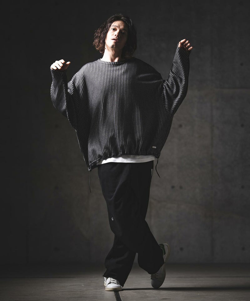 GLIMCLAP(グリムクラップ)】Big Waffle Oversized Long Sleeve T-Shirt 
