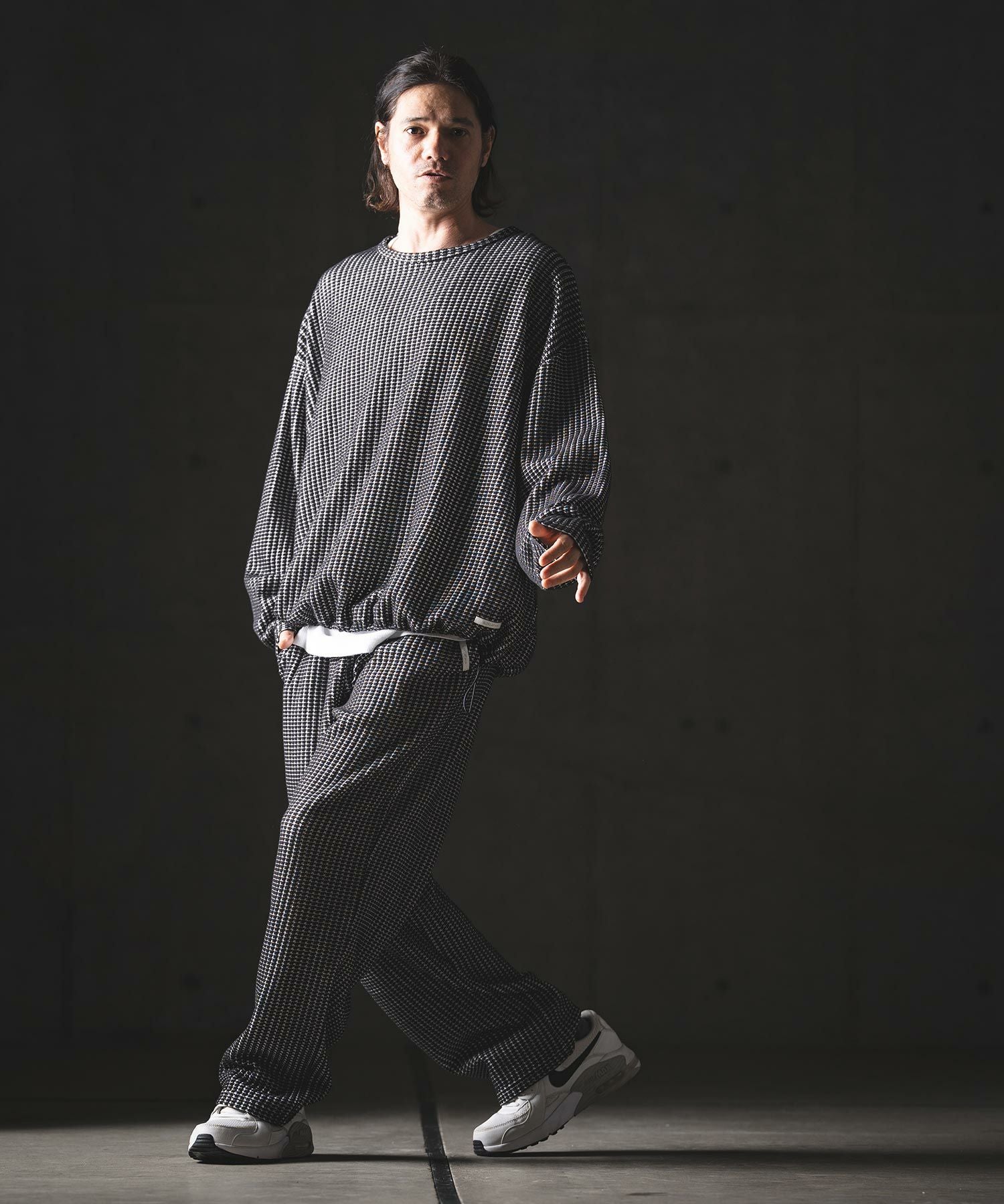 GLIMCLAP(グリムクラップ)】Big Waffle Oversized Long Sleeve T-Shirt