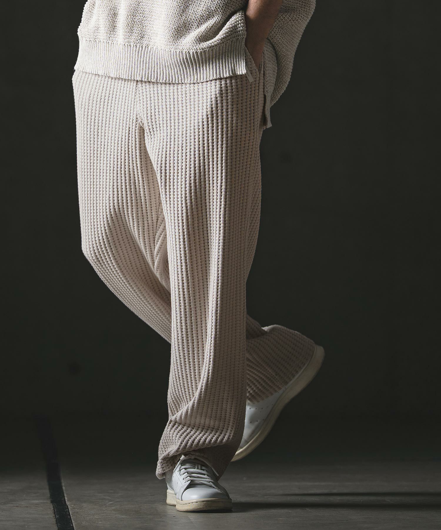 GLIMCLAP(グリムクラップ)】Big Waffle Wide Straight Pants ワイド
