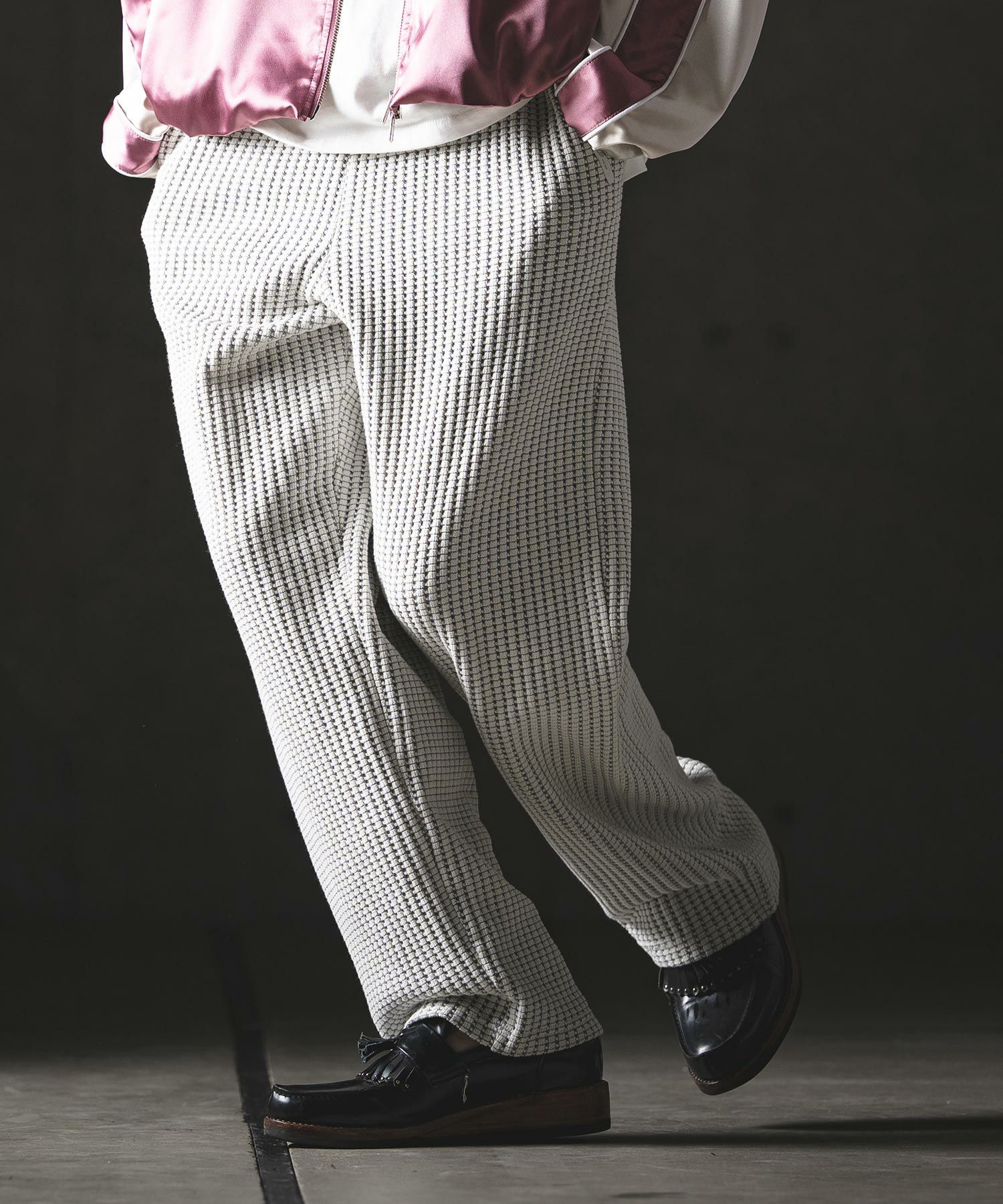 GLIMCLAP(グリムクラップ)】Big Waffle Wide Straight Pants ワイド