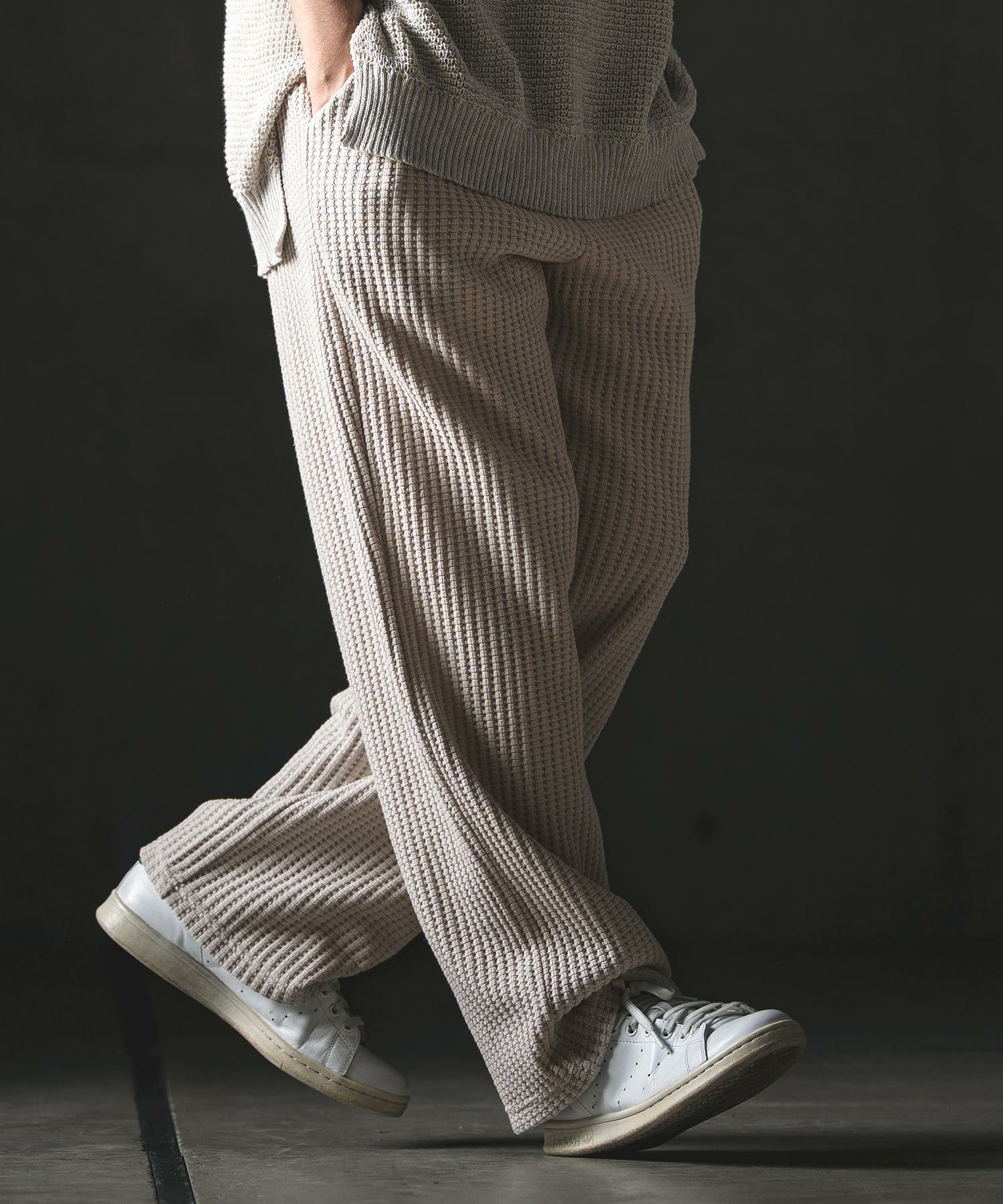 GLIMCLAP(グリムクラップ)】Big Waffle Wide Straight Pants ワイド