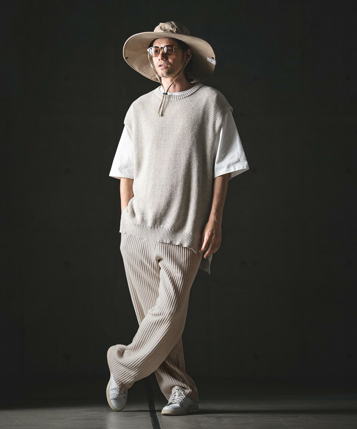 GLIMCLAP(グリムクラップ)】Big Waffle Wide Straight Pants ワイド