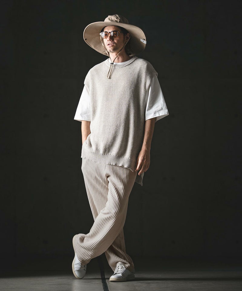 GLIMCLAP(グリムクラップ)】Big Waffle Wide Straight Pants ワイド 