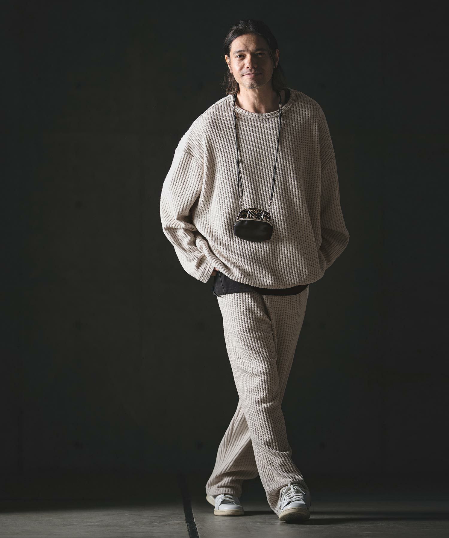 GLIMCLAP(グリムクラップ)】Big Waffle Wide Straight Pants ワイド