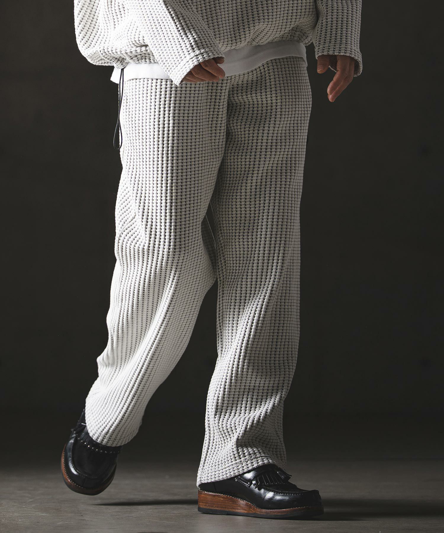 GLIMCLAP(グリムクラップ)】Big Waffle Wide Straight Pants ワイド
