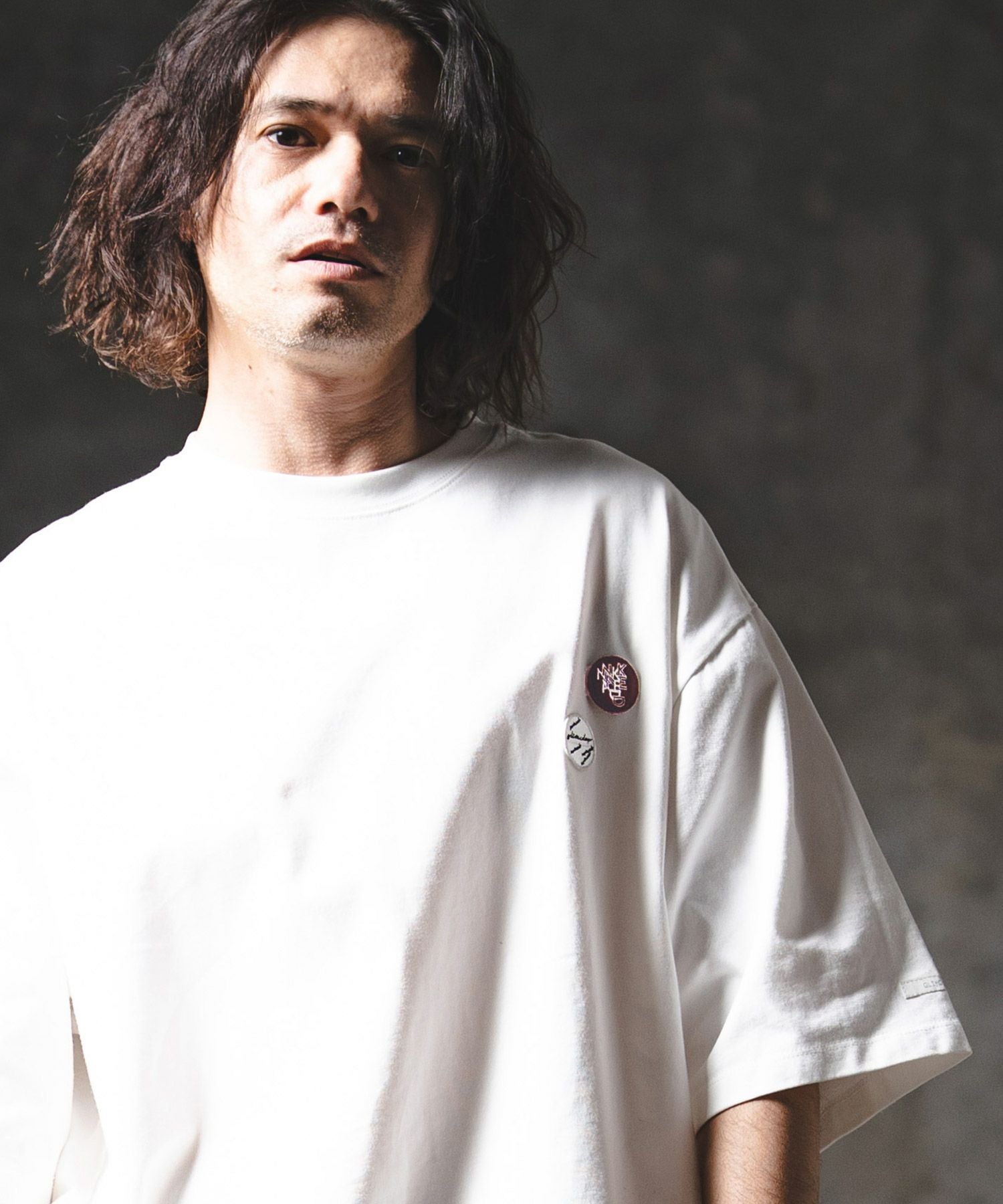 【新品】GLIMCLAP(グリムクラップ)半袖ダメージスウェットS OFFWHI 30%OFF【GLIMCLAP(グリムクラップ)】Embroidery T-Shirt Tシャツ(201