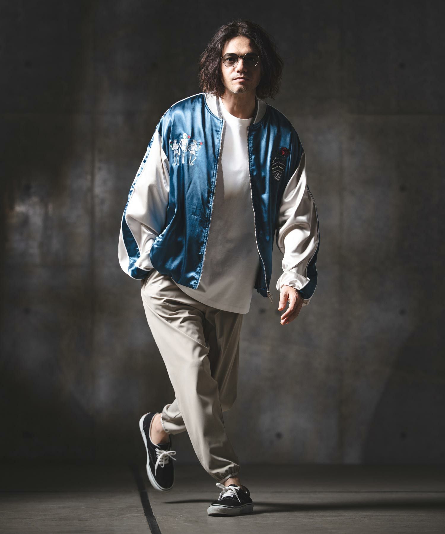 【GLIMCLAP(グリムクラップ)】スーベニアジャケット 30%OFF【GLIMCLAP(グリムクラップ)】Stand collar souvenir jacket