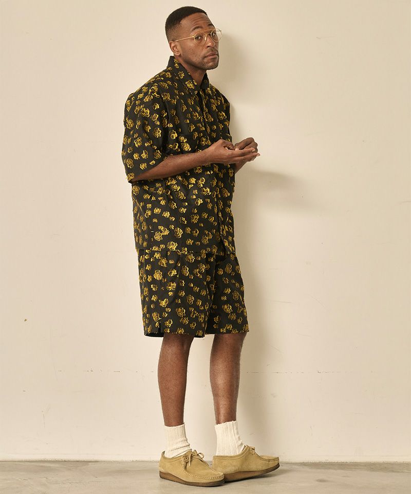 CLANE ショート丈 リネンショートジャケット イエロー Kelen(ケレン)】CHILLI JACQUARD SHORT PANT ジャカードショートパンツ