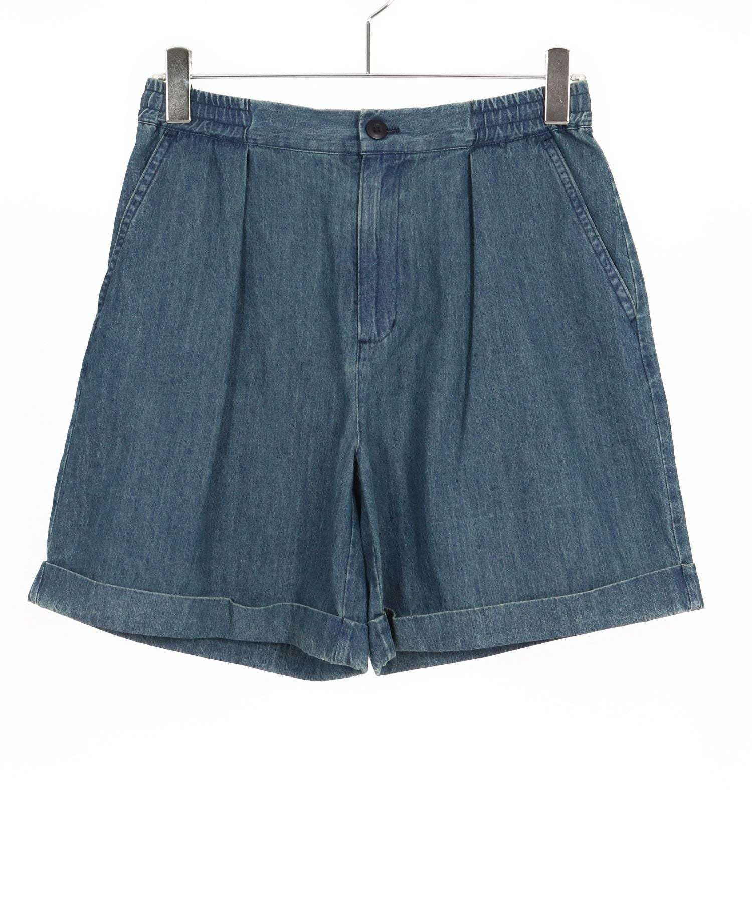 Jih Nunc(ジーヌンク)】7ozデニム裾ロールアップショートパンツ(JIH