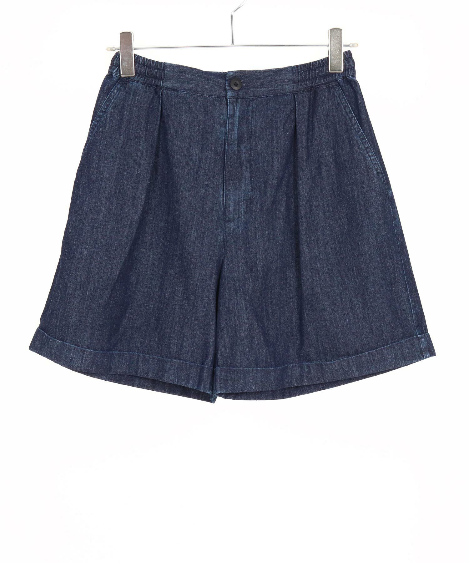 Jih Nunc(ジーヌンク)】7ozデニム裾ロールアップショートパンツ(JIH