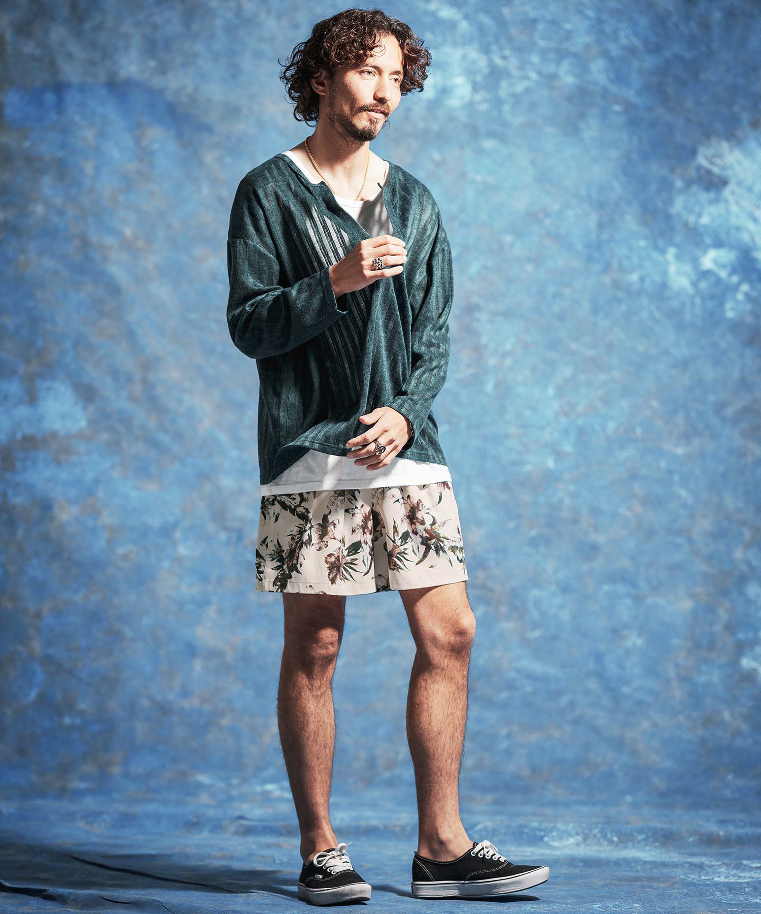 【Ojuuunページ】 Jih Nunc(ジーヌンク)】フラワー総柄プリントタックショートパンツ(JIH