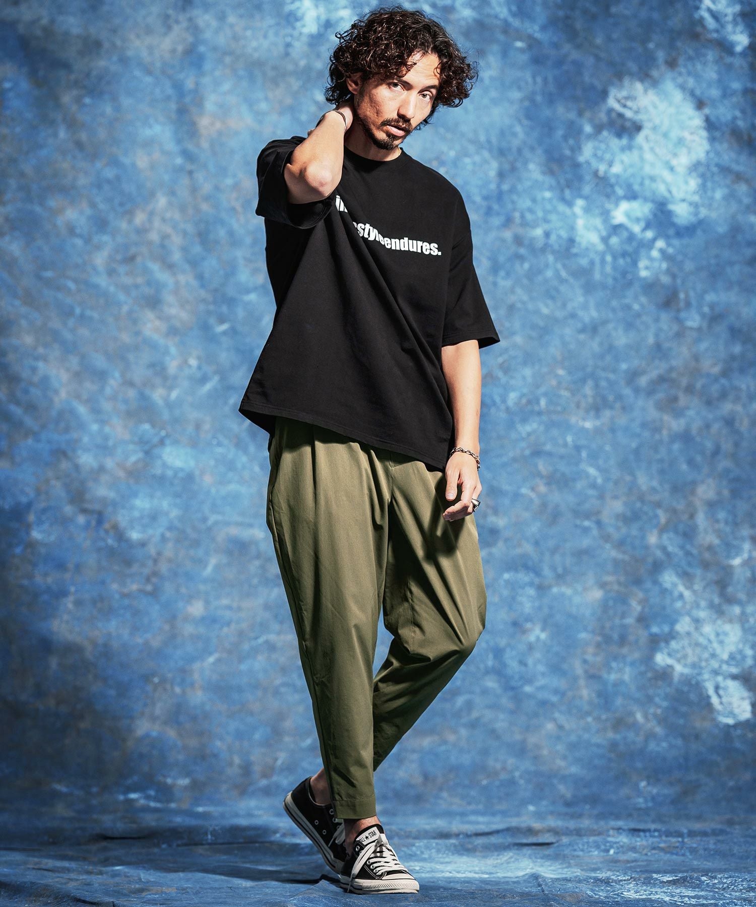 Jih Nunc(ジーヌンク)】ストレッチナイロンテーパードパンツ(JIH-R1189