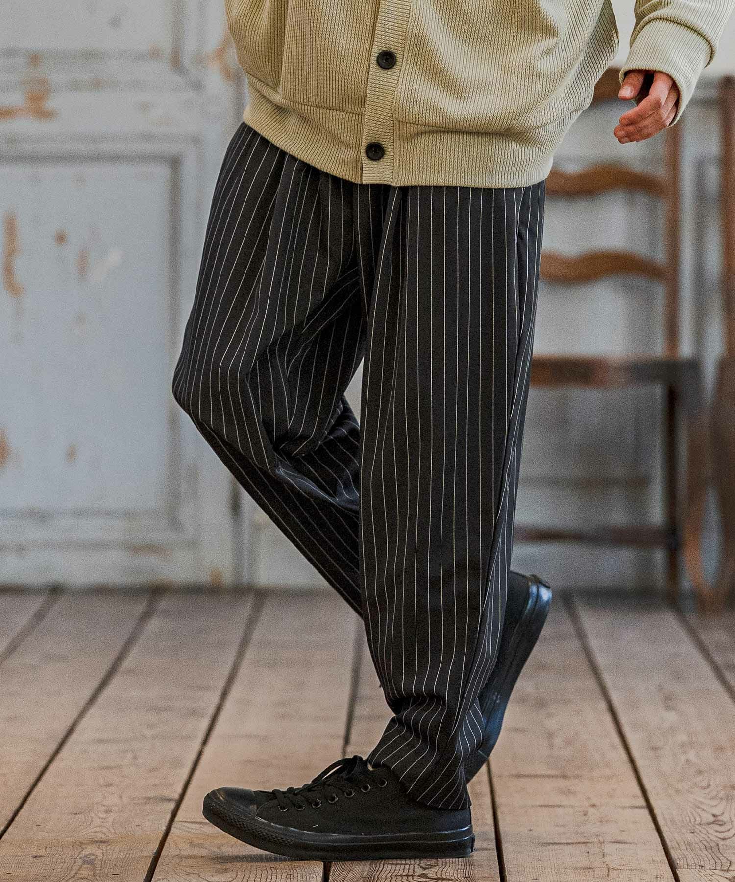 CAMBIO(カンビオ)】Classic Pinstripe Tapered Pants テーパードパンツ