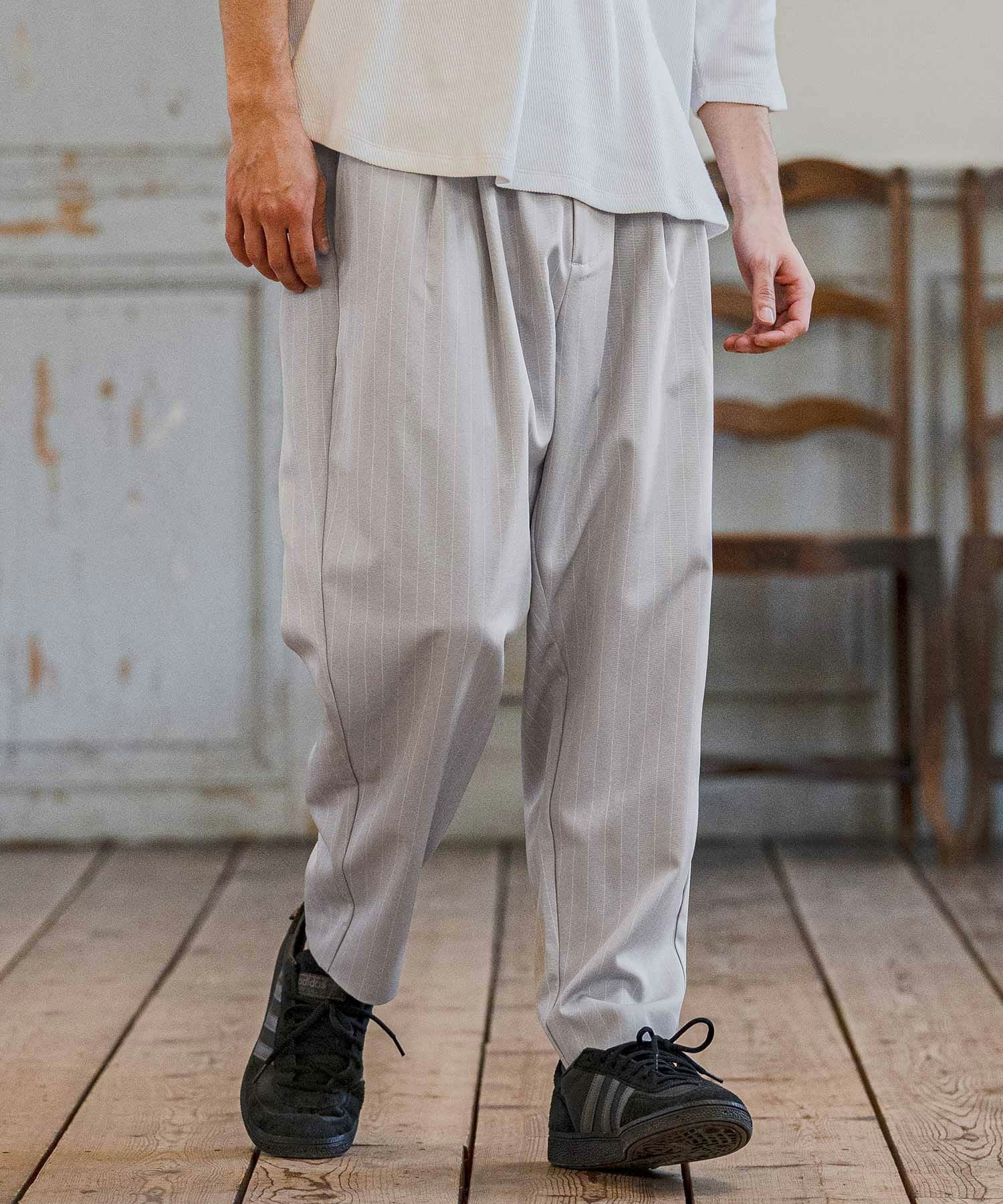 CAMBIO(カンビオ)】Classic Pinstripe Tapered Pants テーパードパンツ