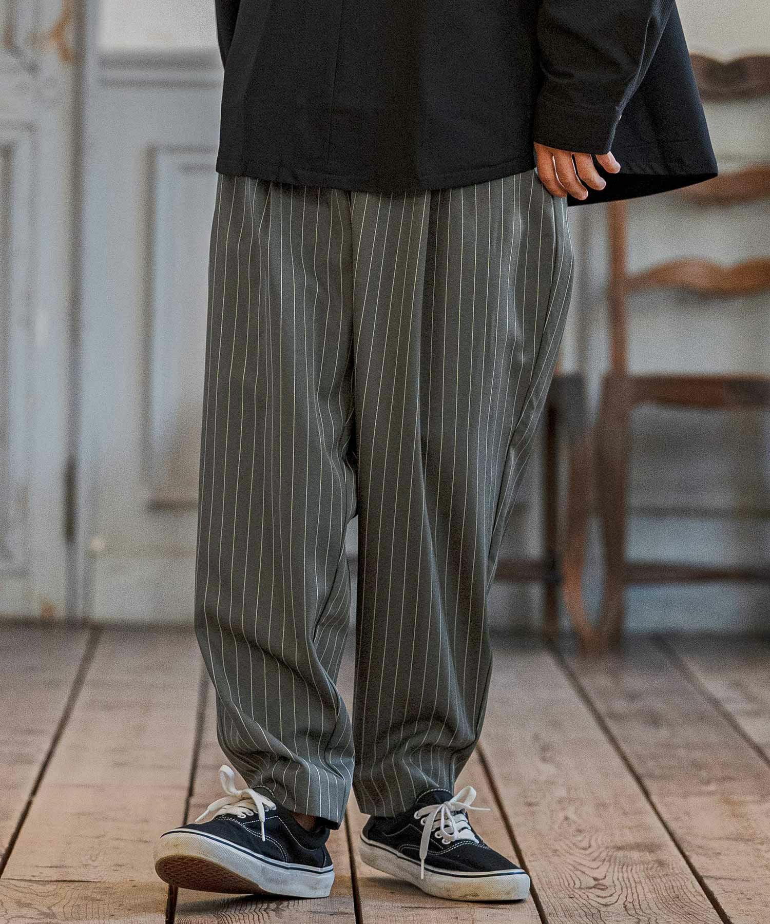 CAMBIO(カンビオ)】Classic Pinstripe Tapered Pants テーパードパンツ