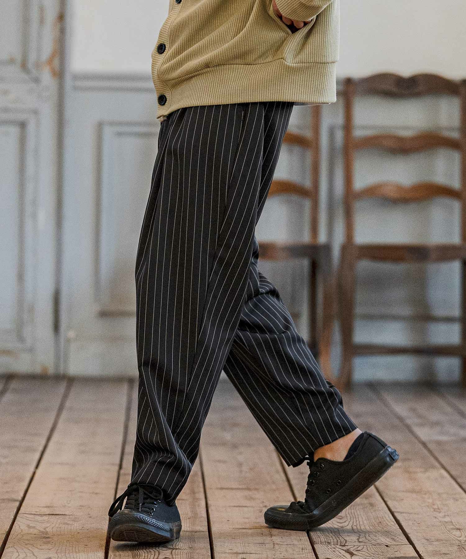 CAMBIO(カンビオ)】Classic Pinstripe Tapered Pants テーパードパンツ