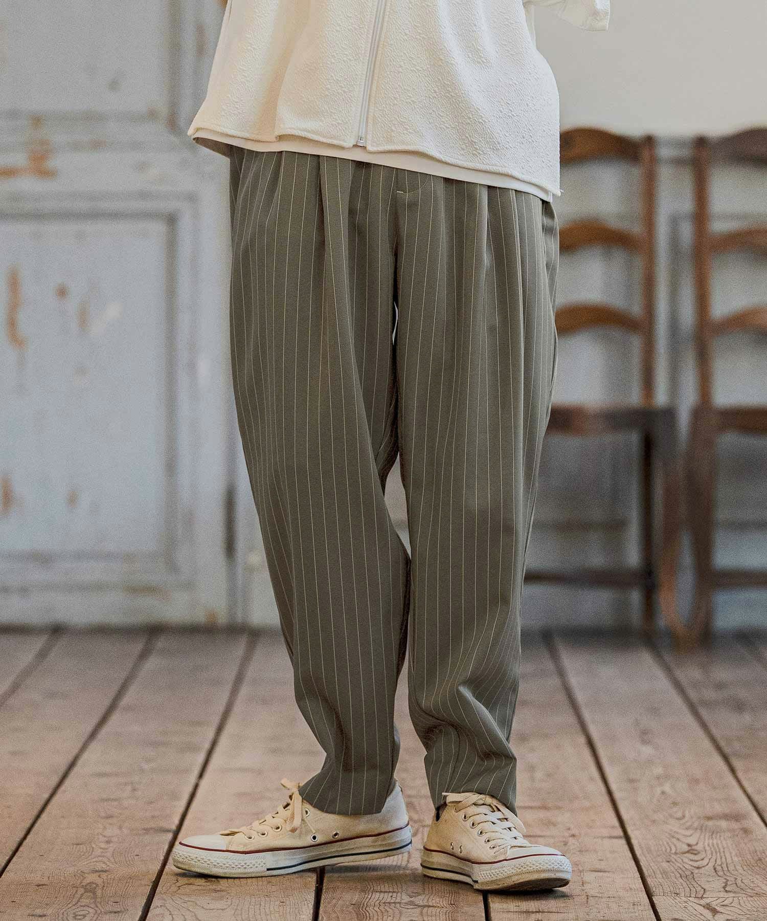 CAMBIO(カンビオ)】Classic Pinstripe Tapered Pants テーパードパンツ