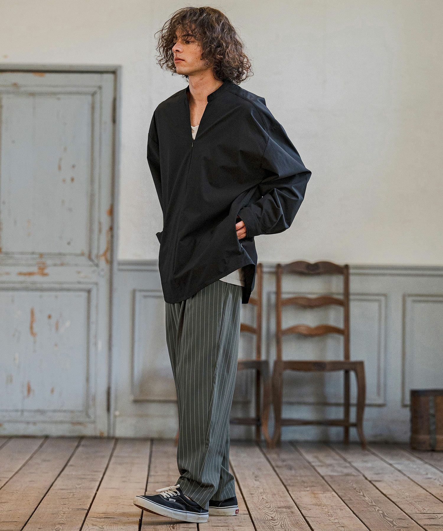 CAMBIO(カンビオ)】Classic Pinstripe Tapered Pants テーパードパンツ