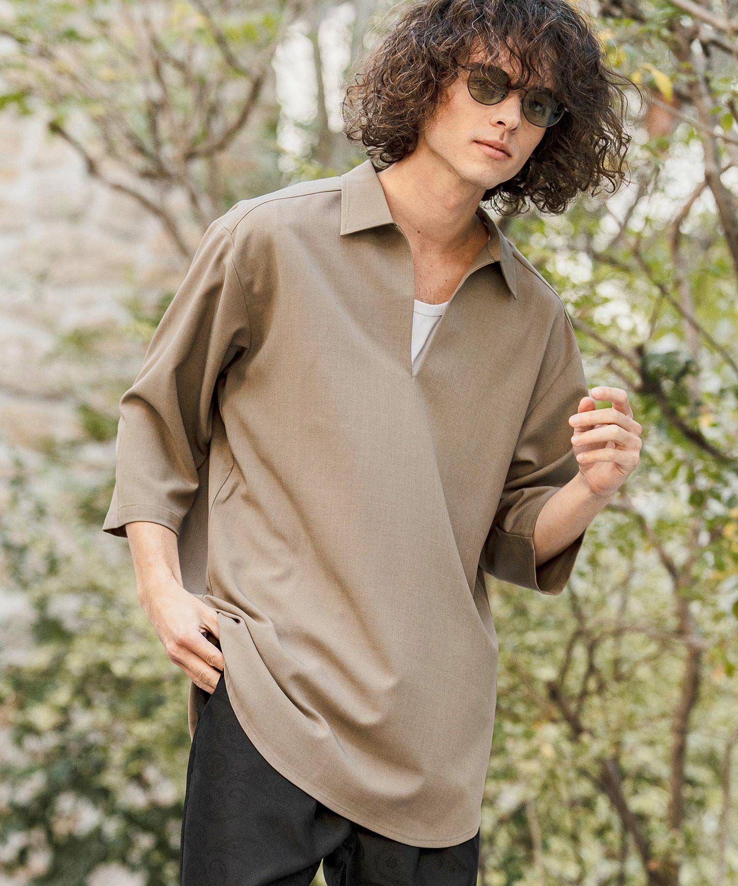 CAMBIO(カンビオ)】Stretch Tropical Skipper 3-4 Sleeve Pullover