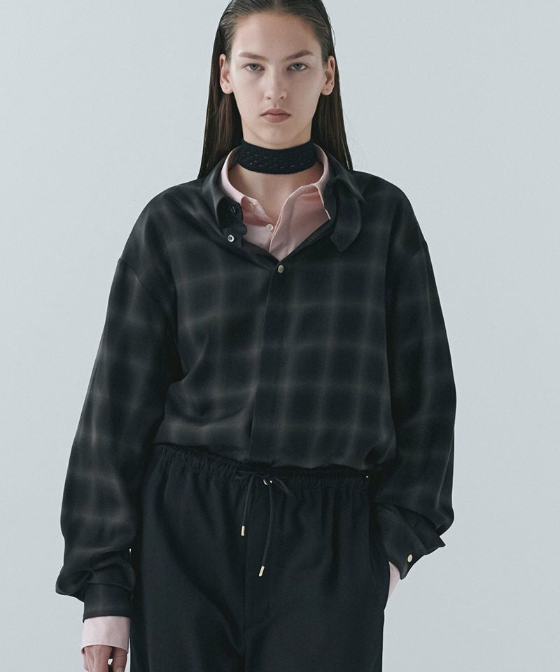 トップス CULLNI 25AW Layered Shirt CULLNI(クルニ)】Stripe Asymmetrical Layered Shirt シャツ(25-AW