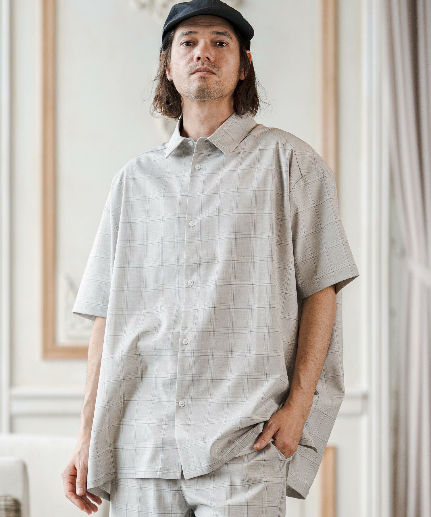 30%OFF【CAMBIO(カンビオ)】Stretch Seersucker Key Neck Short Sleeve