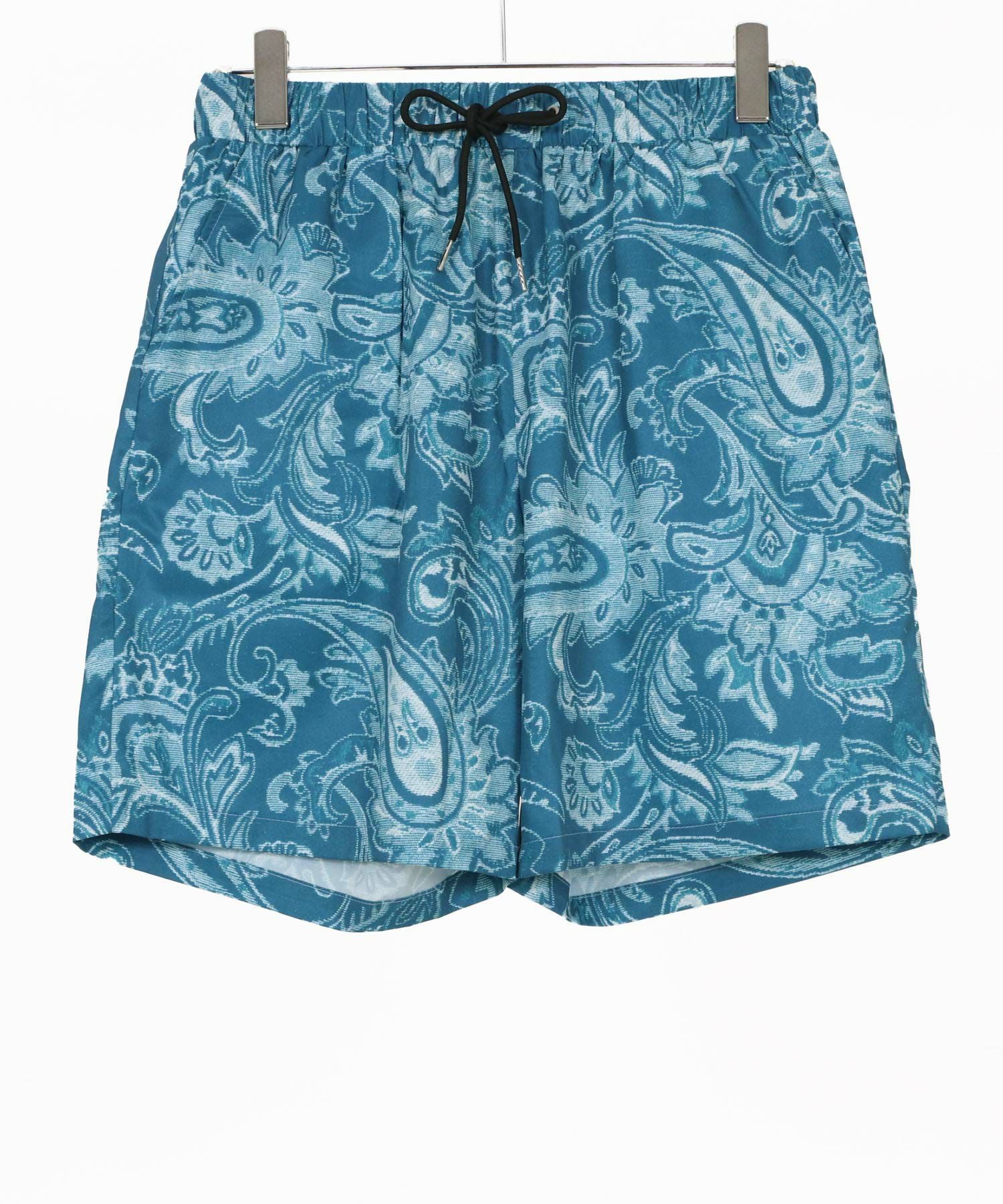 ★新品未使用★CAMBIO ペイズリー柄 ショートパンツ ブルー Mサイズ CAMBIO(カンビオ)】Lightweight Fabric Classic Paisley Short Pants
